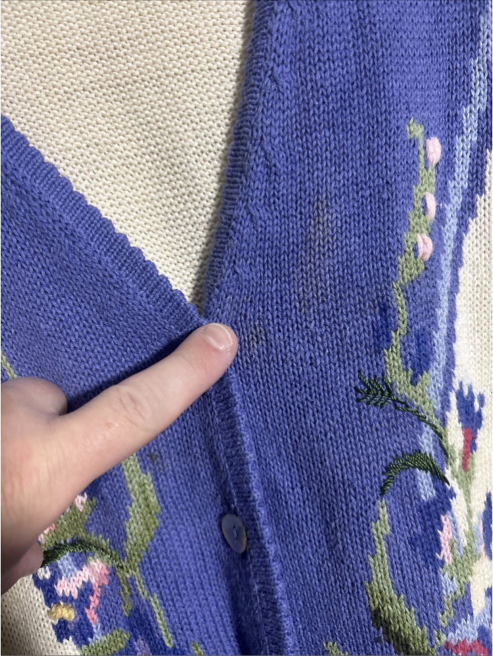 VTG WOMEN’S SUSAN BRISTOL TRADITIONS HAND KNIT SWEATER CARDIGAN SIZE 3W CREAM - Picture 7 of 11